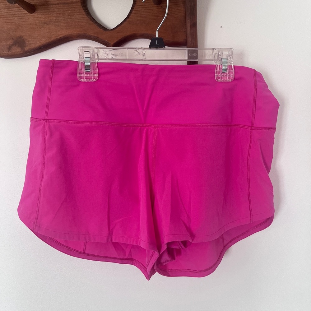 Lululemon SONIC PINK High Rise 2.5” Speed Up Shorts 8